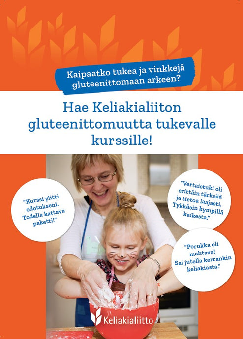 Hae Keliakialiiton gluteenittomuutta tukevalle kurssille!